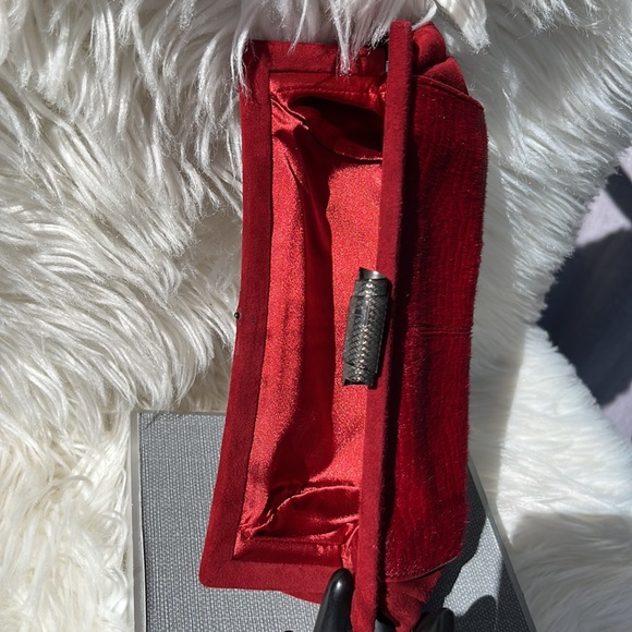 Authentic Tod’s ‘Scala Pochette’ Sera Clutch ~ in Red Pony Hair & Suede - Picture 7 of 16